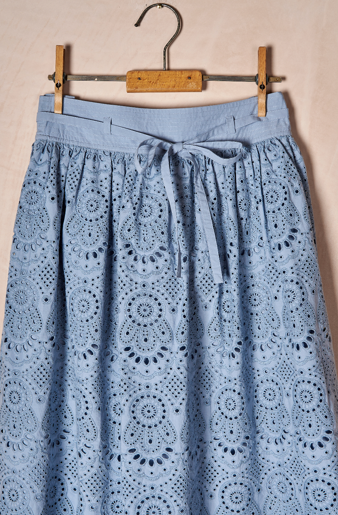 Light blue shop eyelet skirt