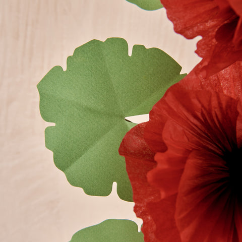 Splattered Green and Red Holly Paper Flower Stem – Cutter Brooks