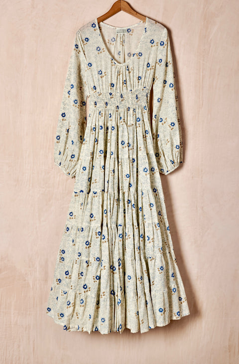 Floral Cotton Dress, Blue