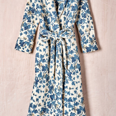 Chatsworth Ivy Quilted Robe (Blue)