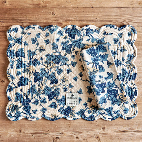 Chatsworth Ivy Quilted Placemat (Blue)