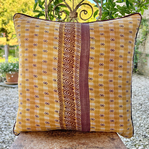 Vintage Kantha And Block Print Cushions