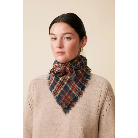 Wool Bandana No.677 (Navy Tartan)