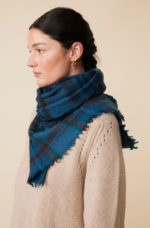 Wool Scarf No.699 (Navy Blue)