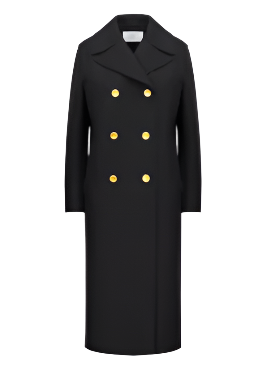 Double-Breasted Wool Overcoat (Anthracite)